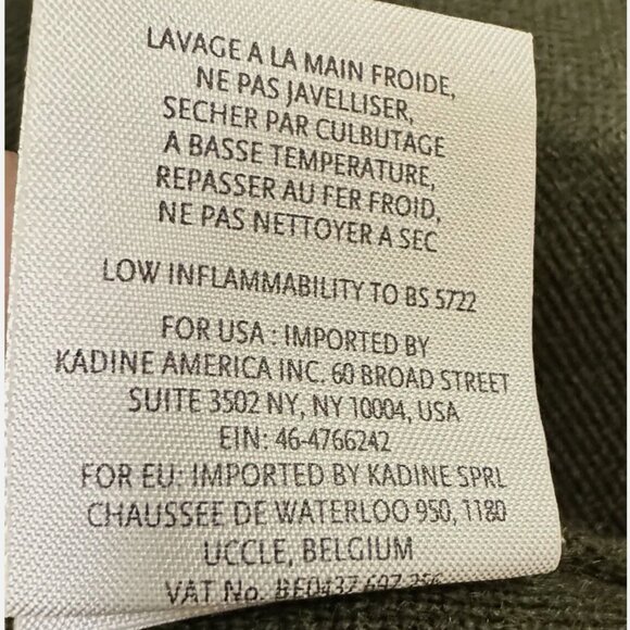 Essentiel Antwerp Forest Green Wool Sweater Black Flower Accent Size Medium - Picture 9 of 9